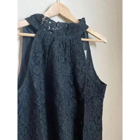 J. Crew Tie-neck‎ Top in Lace Black Size Medium - Picture 8 of 16